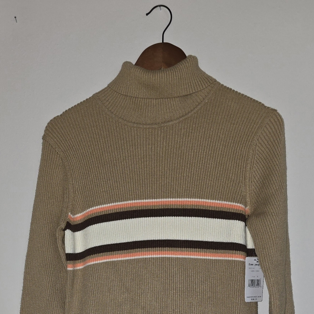 NWT Free People Camel Combo Sweater Dress Size Med